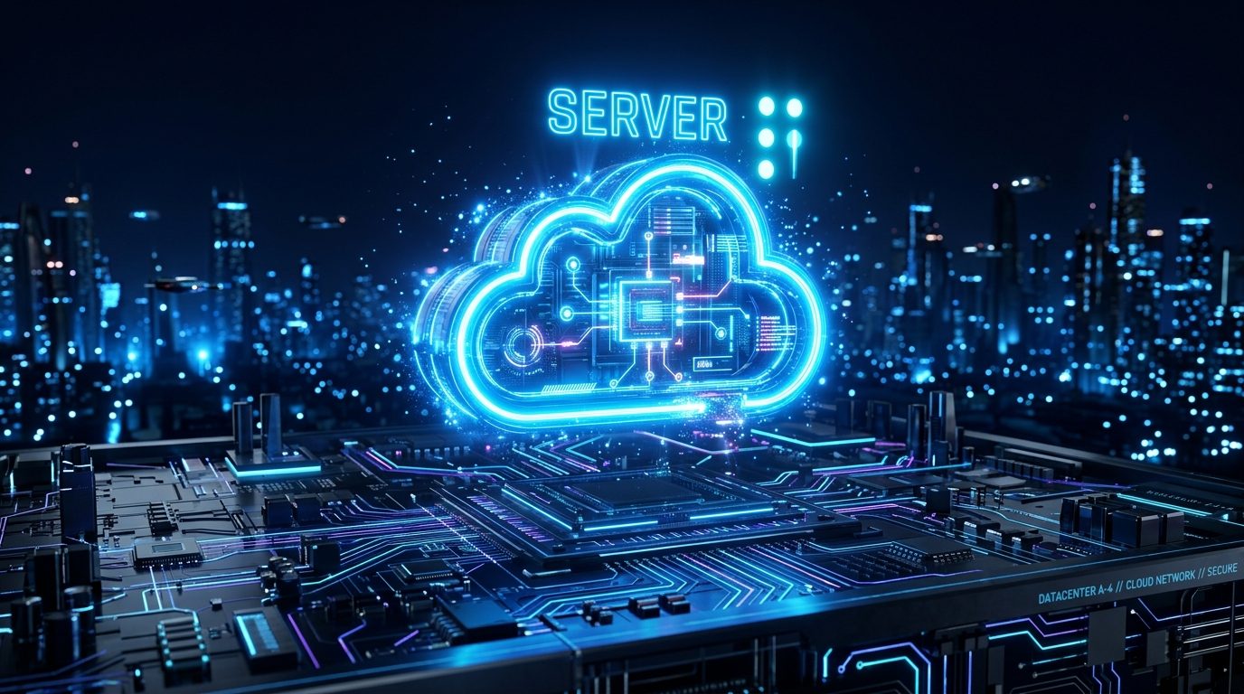 3D Cloud Server Solutions Graphic